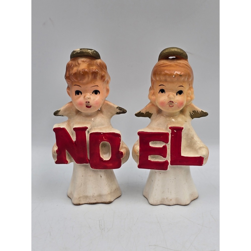 Brinn's Noel Angel Figurines Vintage Japan Ceramic Shakers